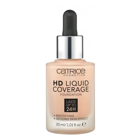 Тон 020 Light Beige HD Liquid, Coverage Foundation Катрис 020, Тональный крем 30 мл