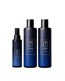 LA FABRIQUE Подарочный набор для мужчин гель для душа с ароматами белого кедра, жасмина и цитрусовых” гель для душа, шампунь, крем для лица, изображение 1