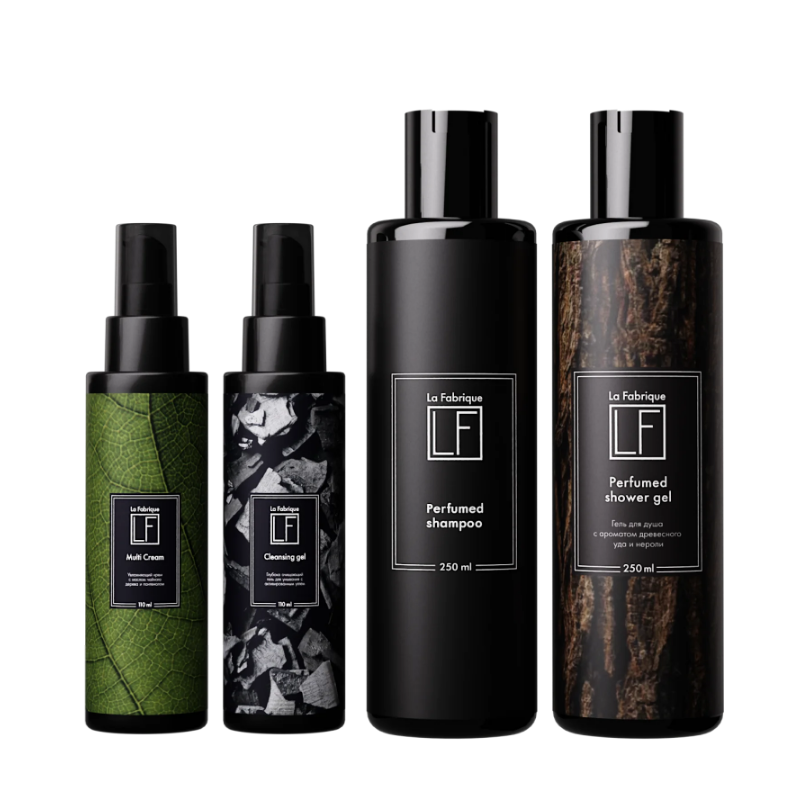 LA FABRIQUE Подарочный набор мужской косметики для лица и тела 4 в 1