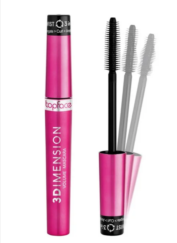 Кликните для увеличения изображения TOPFACE 3Dimension Volume Mascara Тушь для ресниц 3 в 1 черная