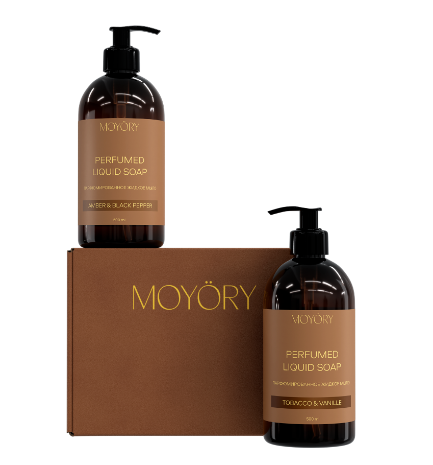 MOYORY Набор парфюмированное мыло с ароматом Amber&Black Pepper,Tobacco&Vanille 500 мл