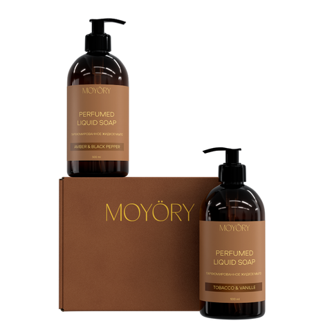 MOYORY Набор парфюмированное мыло с ароматом Amber&Black Pepper,Tobacco&Vanille 500 мл