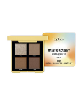 TOPFACE Maestro Academy Палитра 3в1 контуринг-хайлайтер-бронзатор т.002, изображение 1