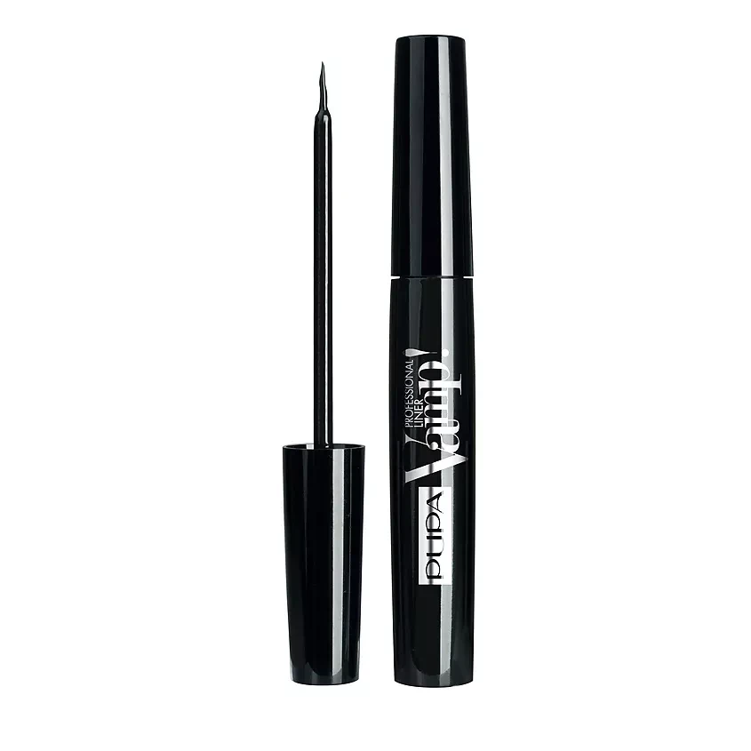 PUPA Vamp! Professional liner Подводка для глаз с ультратонкой кисточкой тон 100 (черная)