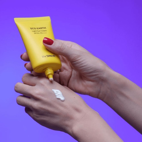 THE SAEM Крем для лица солнцезащитный Eco Earth Light Sun Cream SPF50