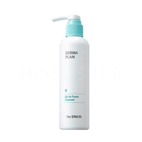 THE SAEM Гель-пенка для чувствительной кожи DERMA PLAN Gel to Foam Cleanser