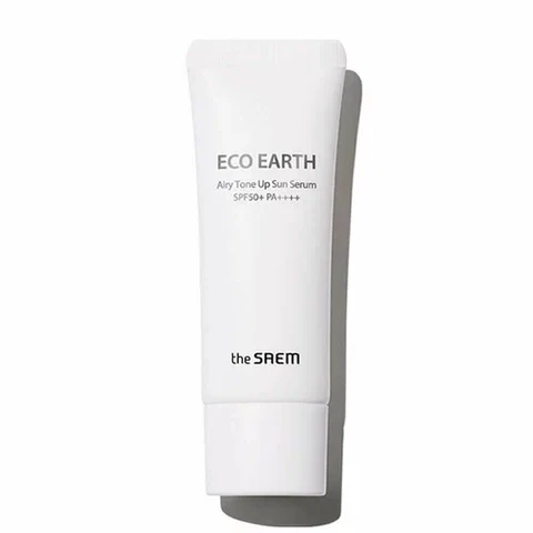 THE SAEM Sun Сыворотка-праймер для лица солнцезащитная Eco Earth Airy Tone Up Sun Serum 35g