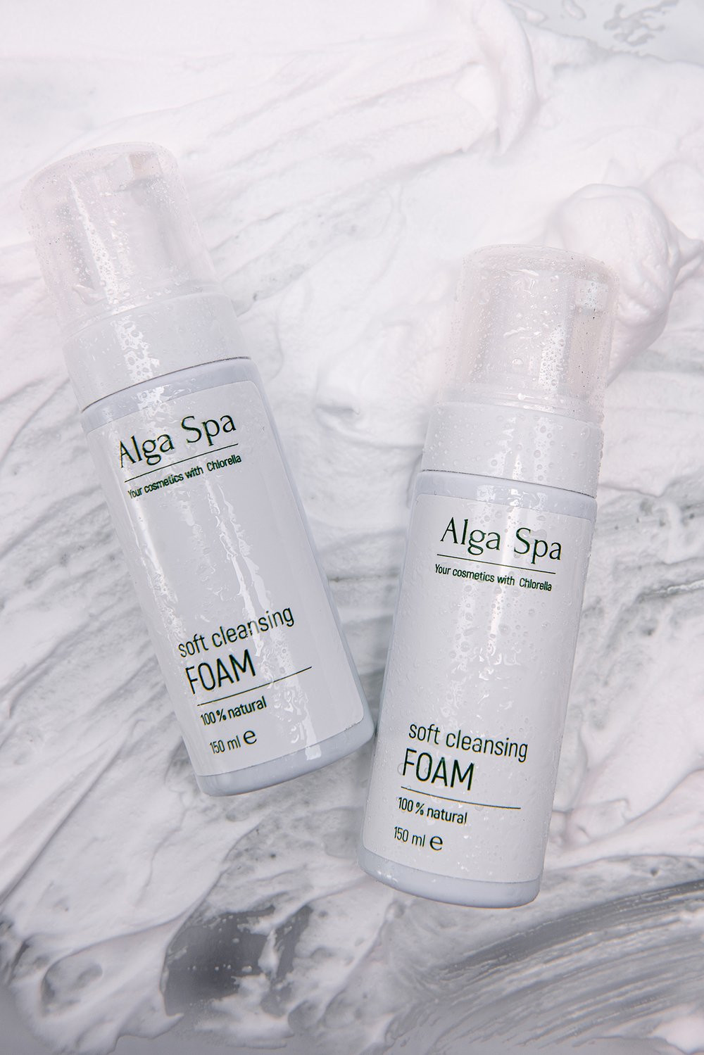 Кликните для увеличения изображения Alga Spa Soft Cleansing Foam 150 ml Мягкая пенка для умывания на основе живой суспензии микроводоросли Chlorella