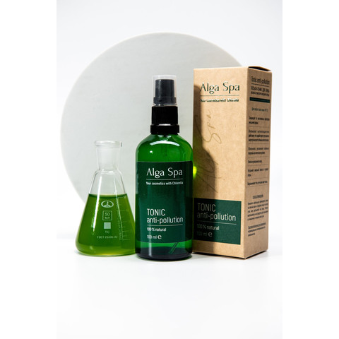 Alga Spa Tonic anti-pollution 100 ml Лосьон-тоник для лица защита от факторов внешней среды на основе живой суспензии микроводоросли Chlorella